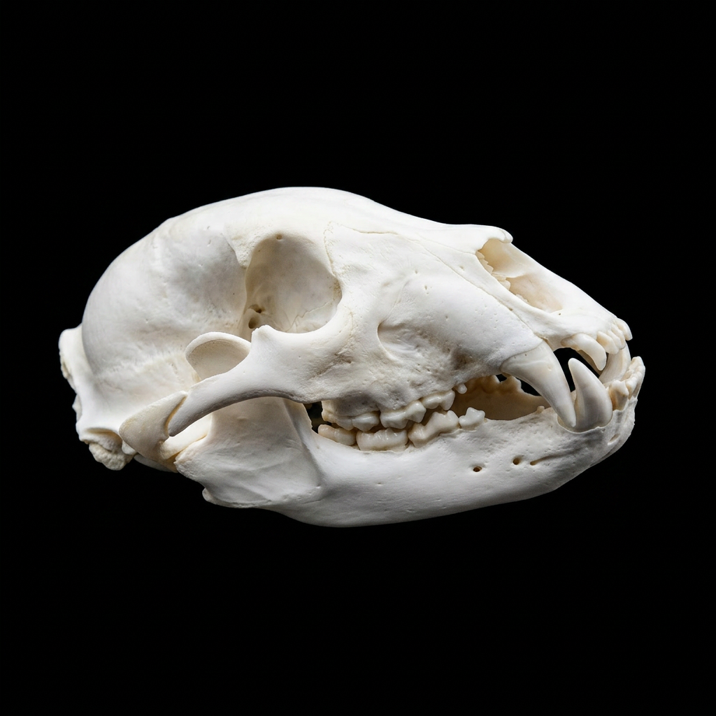 Bear skull with prominent canines