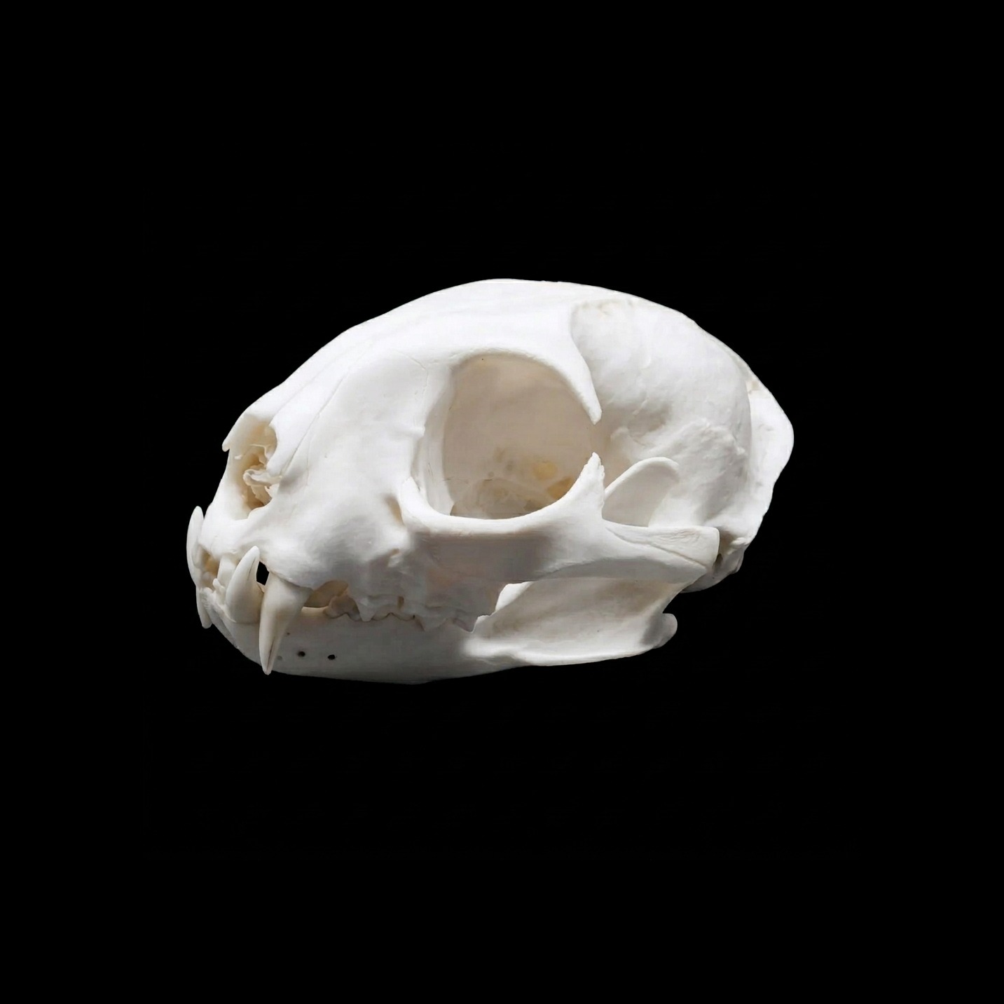 Bobcat skull with sharp canines