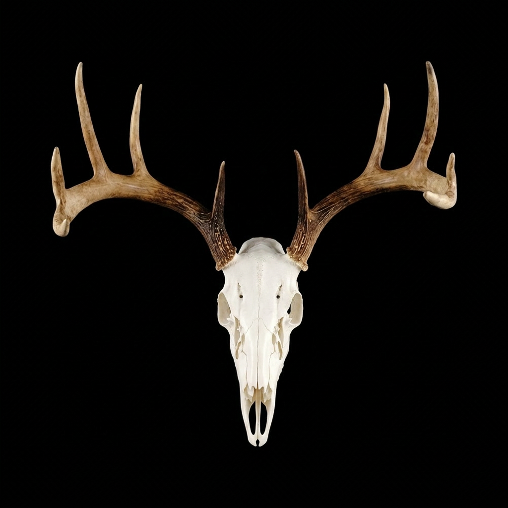 Whitetail buck skull with full antlers